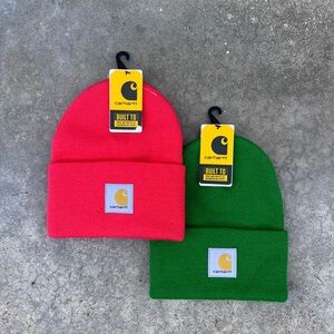 🔥CARHARTT BUNDLE Carhartt Knit Cuffed Beanie Green Orange Carhartt Beanie Patch
